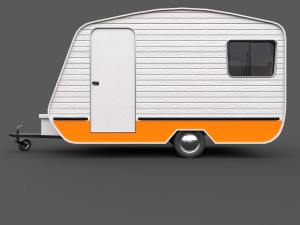 caravan trailer - pbr low-poly 3Dモデル