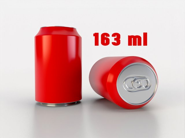 beverage can 163 ml low-poly 3D Model .c4d .max .obj .3ds .fbx .stl .blend 