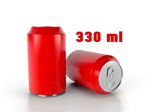 beverage can 330 ml low-poly 3D Model .c4d .max .obj .3ds .fbx .stl .blend 