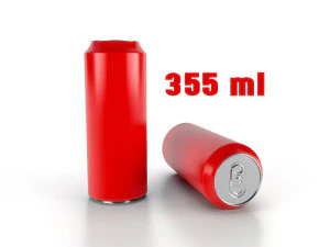 lata de bebida 355 ml baixa Modelo 3D