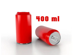 lata de bebida 400 ml low-poli Modelo 3D