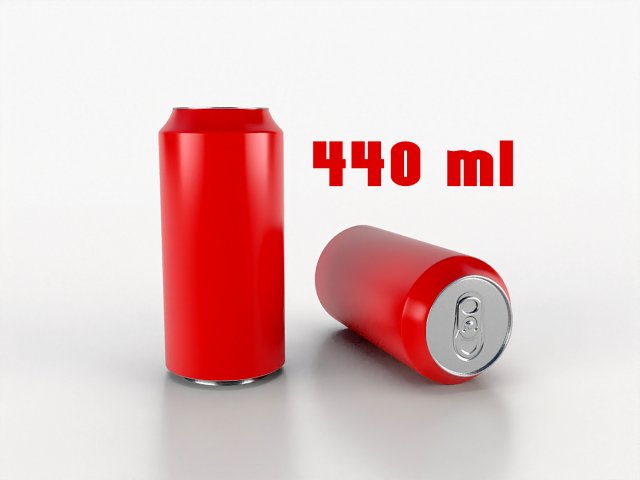 beverage can 400 ml low-poly Model 3D .c4d .max .obj .3ds .fbx .stl .blend 