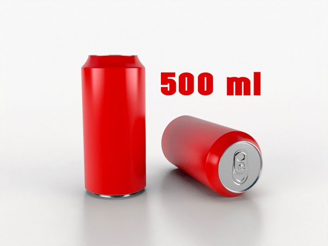 beverage can 500 ml low-poly 3D 모델 .c4d .max .obj .3ds .fbx .stl .blend 