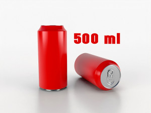 beverage can 500 ml low-poly 3D Модель