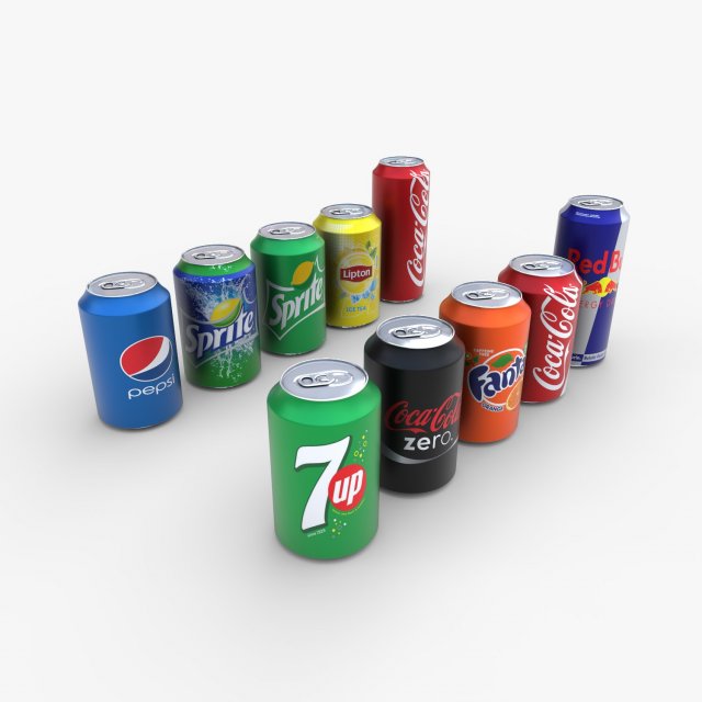 soda cans 3D-Modell .c4d .max .obj .3ds .fbx .stl .blend 