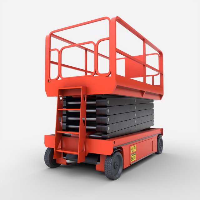 scissor lift platform - pbr 3D Model .c4d .max .obj .3ds .fbx .stl .blend 