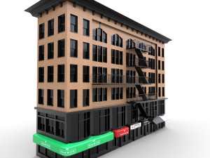 nyc building 2- pbr low-poly 3Dモデル