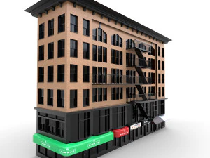NYC-Geb&auml;ude 2- PBR Low-Poly 3D Modell
