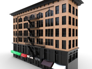 nyc building 2- pbr low-poly 3Dモデル