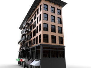 nyc building 2- pbr low-poly 3Dモデル