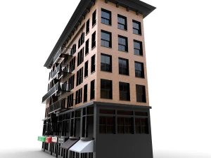 nyc building 2- pbr low-poly 3D Model