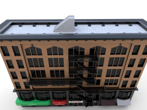 nyc building 2- pbr low-poly 3Dモデル