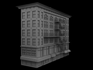nyc building 2- pbr low-poly 3Dモデル