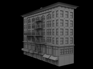 nyc building 2- pbr low-poly 3Dモデル