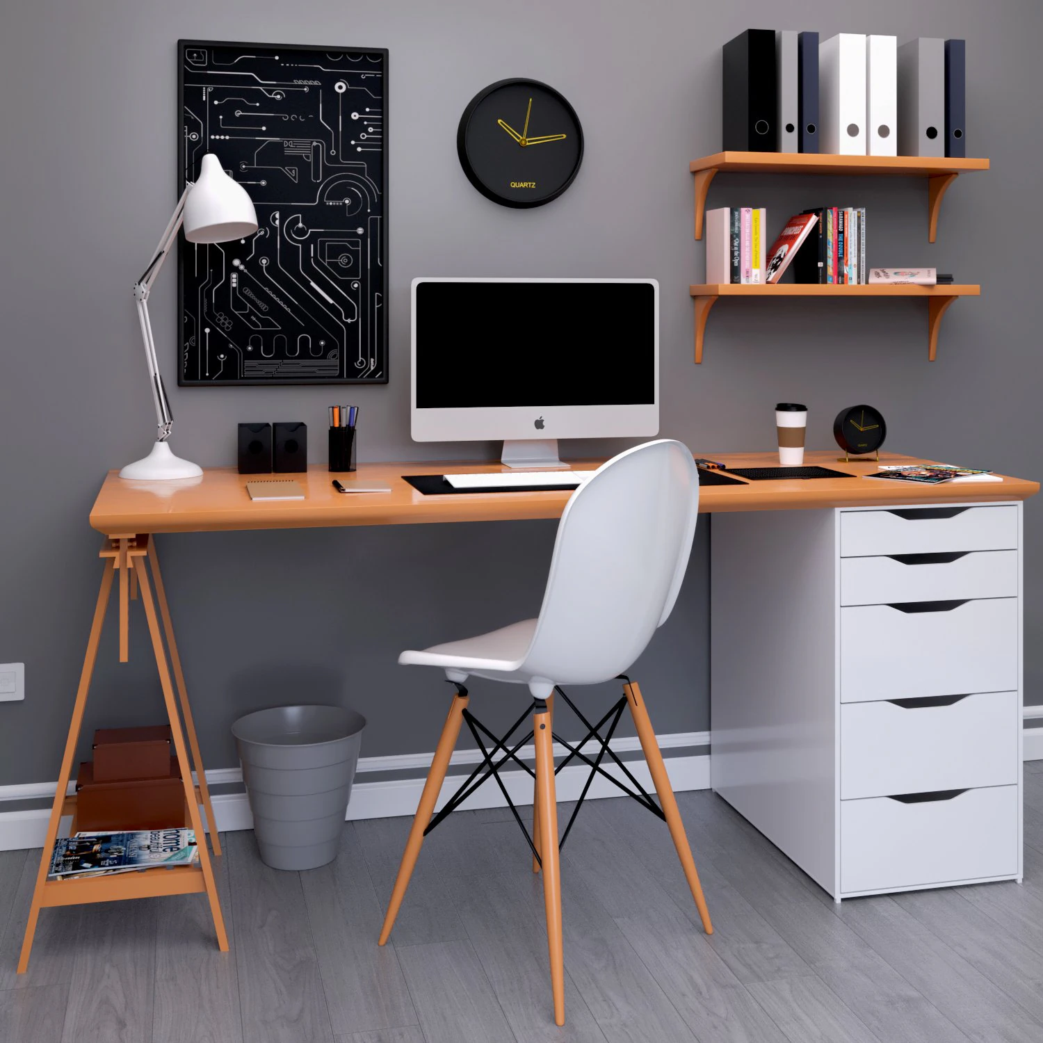 ikea office workplace 2 3D Model .c4d .max .obj .3ds .fbx .stl .blend 