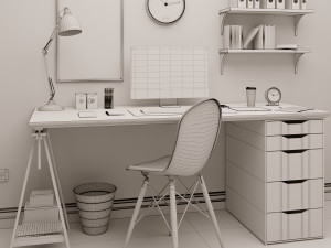 ikea office workplace 2 3D Модель