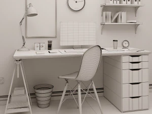 ikea office workplace 2 3D Model