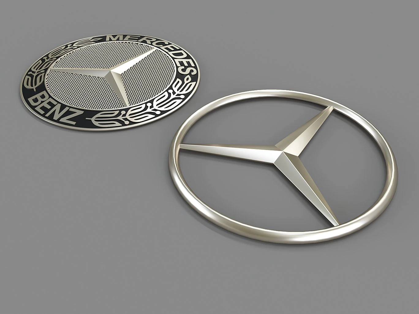 mercedes benz logo 3D Model .c4d .max .obj .3ds .fbx .stl .blend