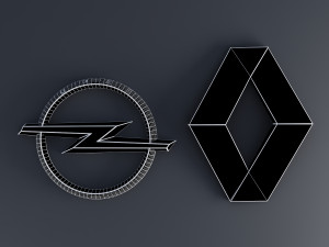 opel - renault - logos Modello 3D