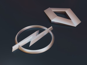 opel - renault - logos Modello 3D