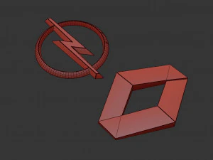 opel - renault - logos 3D Model