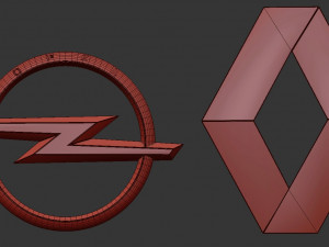 opel - renault - logos Modello 3D