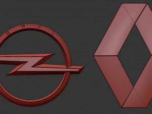 opel - renault - logos 3D Model