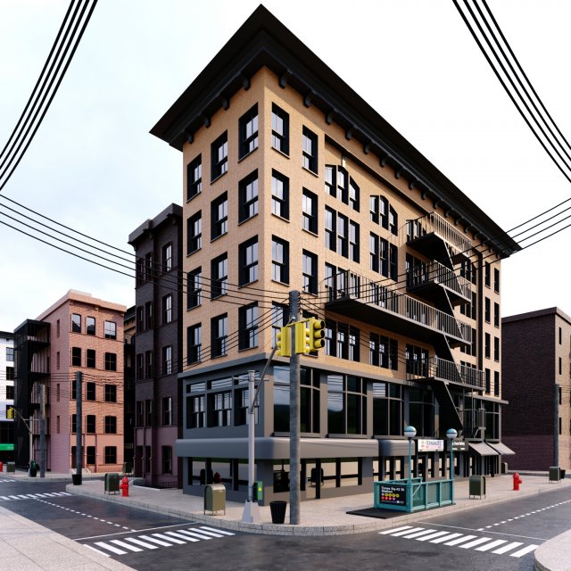 nyc- new york city build 3D मॉडल .c4d .max .obj .3ds .fbx .stl .blend 