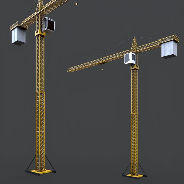 construction crane 3D 模型 .c4d .max .obj .3ds .fbx .stl .blend 
