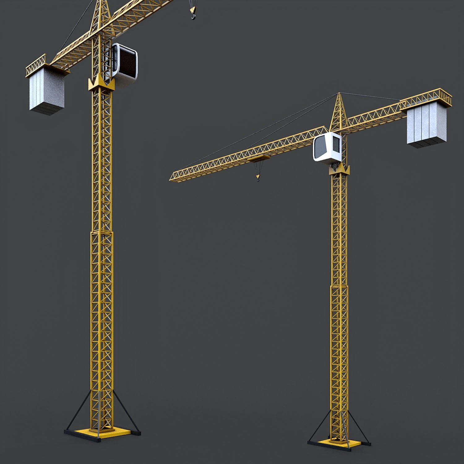 construction crane 3D Model .c4d .max .obj .3ds .fbx .stl .blend 
