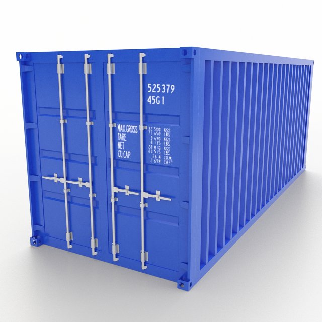 shipping container 20ft 3D Модель .c4d .max .obj .3ds .fbx .stl .blend 