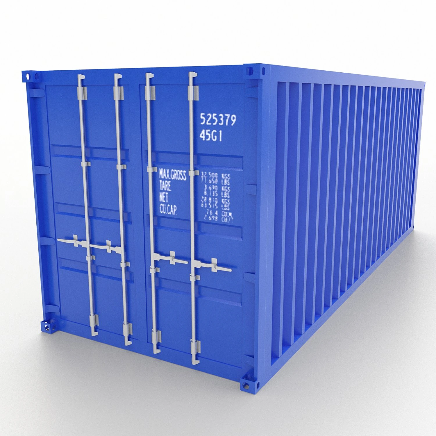 shipping container 20ft 3D Model .c4d .max .obj .3ds .fbx .stl .blend 