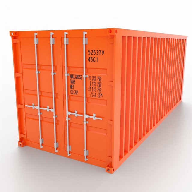 shipping container 20ft 3D Model .c4d .max .obj .3ds .fbx .stl .blend 