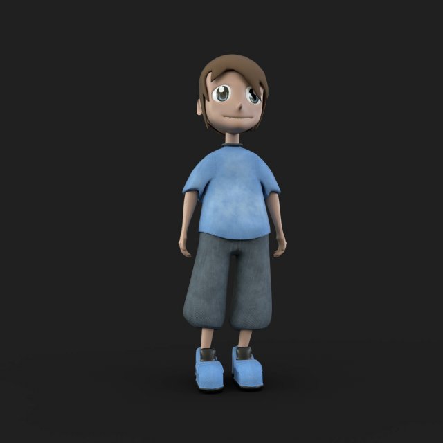 cartoon boy 3D Модель .c4d .max .obj .3ds .fbx .stl .blend 