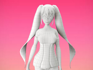 anime girl game character 3D Model