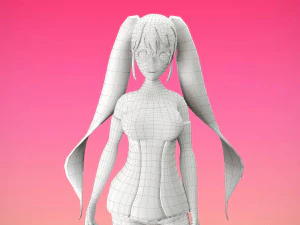 personagem de jogo de anime girl Modelo 3D