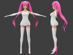 personagem de jogo de anime girl Modelo 3D