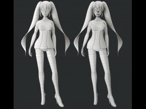 personagem de jogo de anime girl Modelo 3D