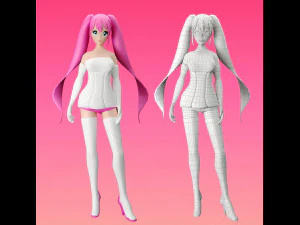 personagem de jogo de anime girl Modelo 3D