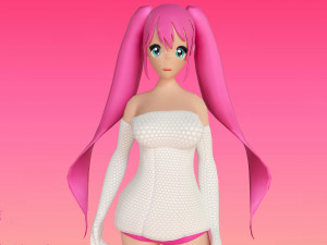 anime girl game character 3D Model