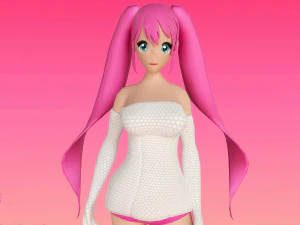 personagem de jogo de anime girl Modelo 3D