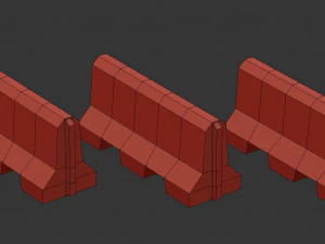 barriera in cemento - pbr Modello 3D