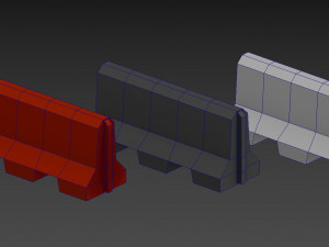 concrete barrier - pbr 3D मॉडल