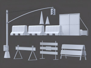 traffic barriers Modello 3D