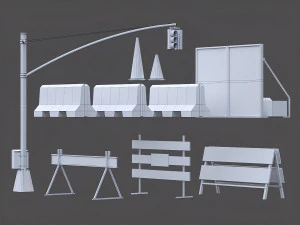 traffic barriers 3D Model