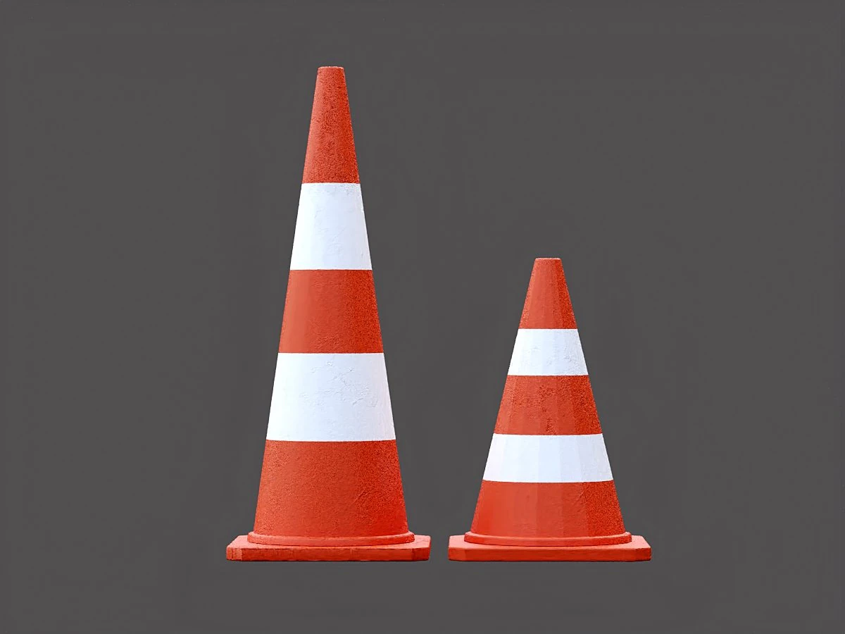 traffic cone - pbr 3D Model .c4d .max .obj .3ds .fbx .stl .blend