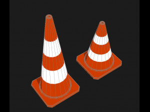 traffic cone - pbr Model 3D