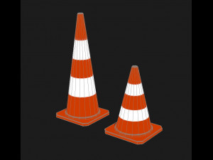 traffic cone - pbr Model 3D