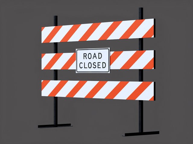 construction barrier 3D 模型 .c4d .max .obj .3ds .fbx .stl .blend 