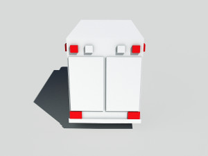 cartoon low poly ambulance Modelo 3D